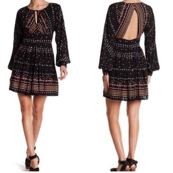 Free People Dresses & Skirts - Free People Coryn Mini Skater Polka Dot Dress Size 10